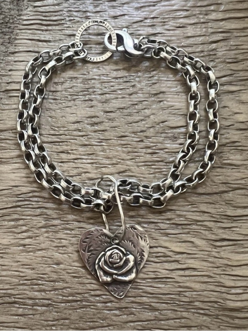 Margaret Sullivan Sterling Silver Rose Charm Bracelet